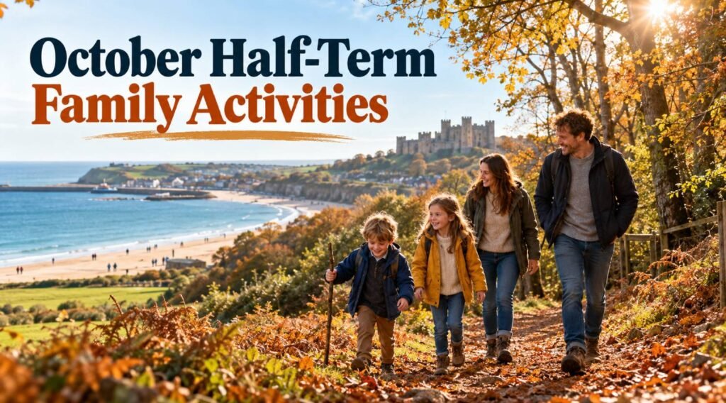 Family enjoying October half-term activities in the UK